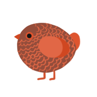 A russet and vermilion chicken with a lace pattern