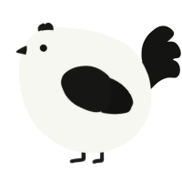 A white and black chicken