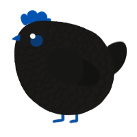 A sable and black chicken with a lace pattern