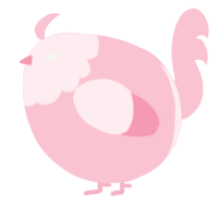 A rose chicken with a head pattern