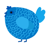 A sapphire and sky chicken with a lace pattern