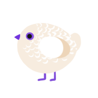 A cream chicken with a half-lace pattern