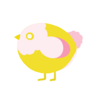 A yellow and rose chicken with a head pattern
