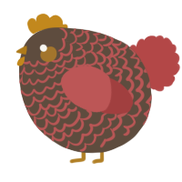 A bark and red chicken with a lace pattern