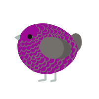 A plum and grey chicken with a lace pattern