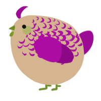 A beige and plum chicken with a half-lace pattern