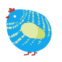 A sky and lemon chicken with a bar pattern