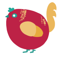 A crimson and honey chicken with a neck-band pattern