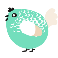 A mint and cream chicken with a half-lace pattern