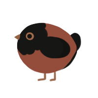 A russet and black chicken with a head pattern