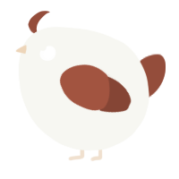 A white and russet chicken