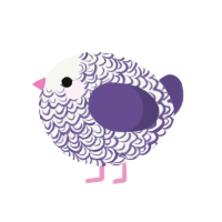 A white and overcast chicken with a double-lace pattern