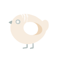 A cream chicken with a neck-band pattern