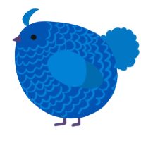 A ultramarine and sapphire chicken with a lace pattern