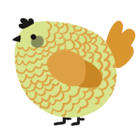 A lemon and orange chicken with a lace pattern