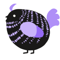 A sable and lilac chicken with a bar pattern