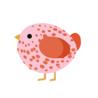 A rose and vermilion chicken with a speckle pattern