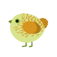 A lemon and ochre chicken with a half-lace pattern