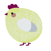 A lemon and mist chicken with a double-lace pattern