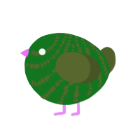 A leaf and olive chicken with a bar pattern