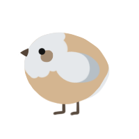 A beige and mist chicken with a head pattern