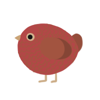A red and russet chicken with a lace pattern
