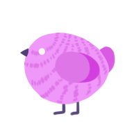 A lavender and orchid chicken with a bar pattern
