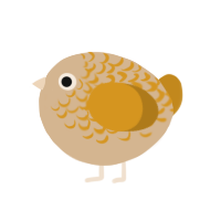 A beige and ochre chicken with a half-lace pattern