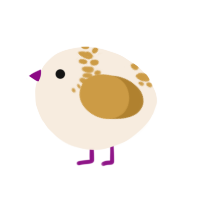 A cream and gold chicken with a neck-speckle pattern