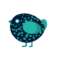 A tumblr and turquoise chicken with a speckle pattern