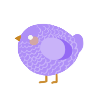 A lilac chicken with a lace pattern
