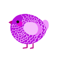 A amethyst and lavender chicken with a lace pattern