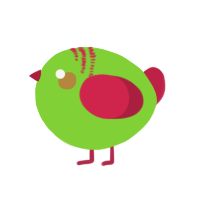 A grass and crimson chicken with a neck-band pattern