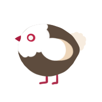 A bark and cream chicken with a head pattern