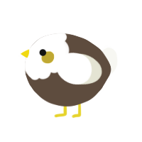 A bark and white chicken with a head pattern