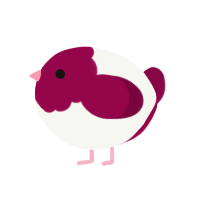 A white and maroon chicken with a head pattern