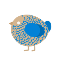 A beige and sapphire chicken with a lace pattern