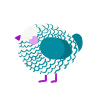 A white and sea chicken with a lace pattern