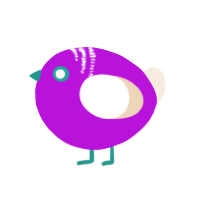 A amethyst and cream chicken with a neck-band pattern
