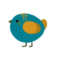 A sea and ochre chicken with a neck-band pattern