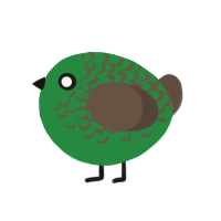 A viridian and bark chicken with a half-lace pattern