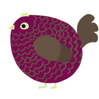A wine and bark chicken with a lace pattern
