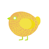 A honey and yellow chicken with a lace pattern