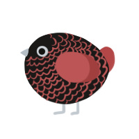 A sable and red chicken with a lace pattern
