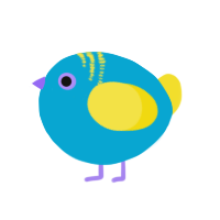 A cerulean and yellow chicken with a neck-band pattern