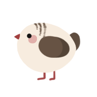 A cream and bark chicken with a neck-band pattern