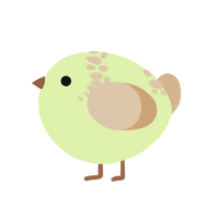 A apple and beige chicken with a neck-speckle pattern
