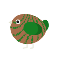A brown and leaf chicken with a bar pattern