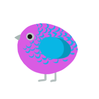 A orchid and cerulean chicken with a half-lace pattern