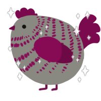 A ash and wine chicken with a bar pattern